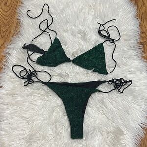 Fashion Nova Green and Black Bikini